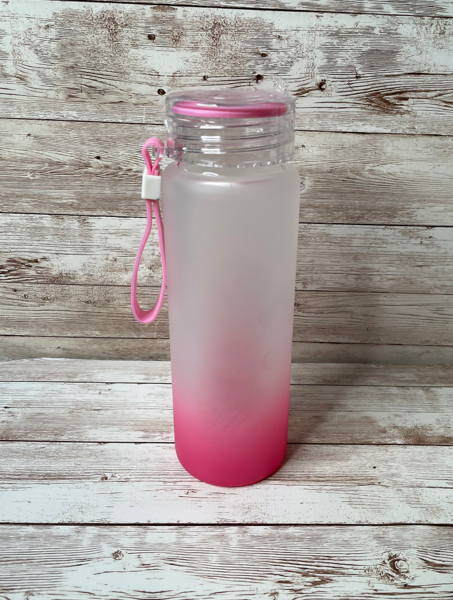 Sublimation Frosted Glass Water Bottles, 16.9 oz Water Bottles, Sublimation Blanks Pink